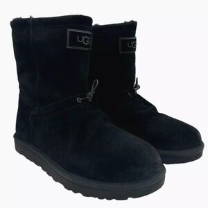UGG Classic Mini Toggler Suede Sheepskin Black Boots